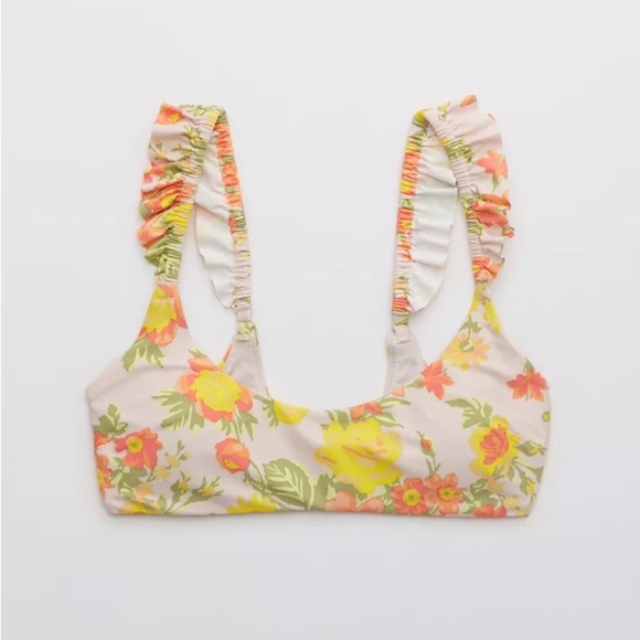Aerie Printed Ruffle Scoop Bikini Top - Picture 5 of 9